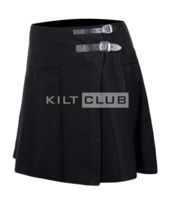Alternative view of Slid Black Tartan Women Knee Length Skirt