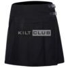 Solid Black Tartan Women Knee Length Skirt