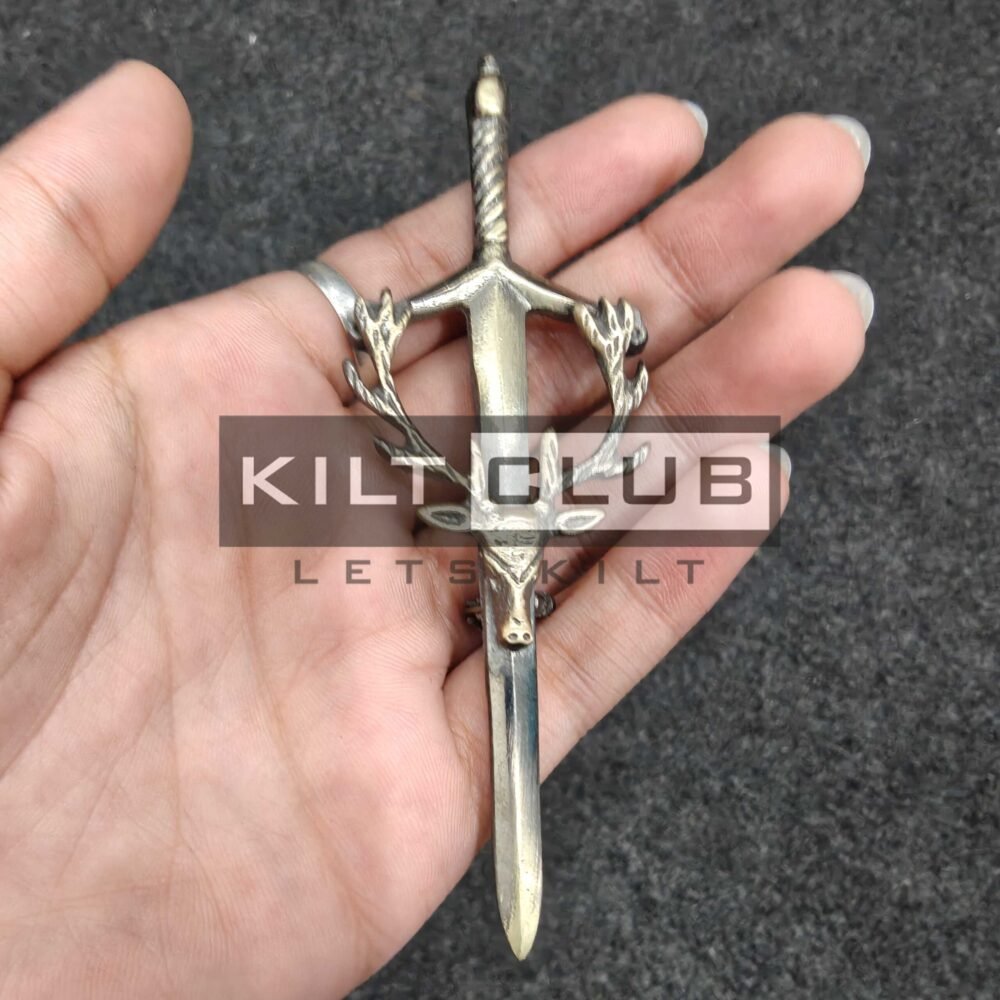 Stag Emblem kilt pin