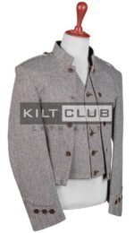 Men's outfit Gray Tweed Jackets And Vest - Image 3