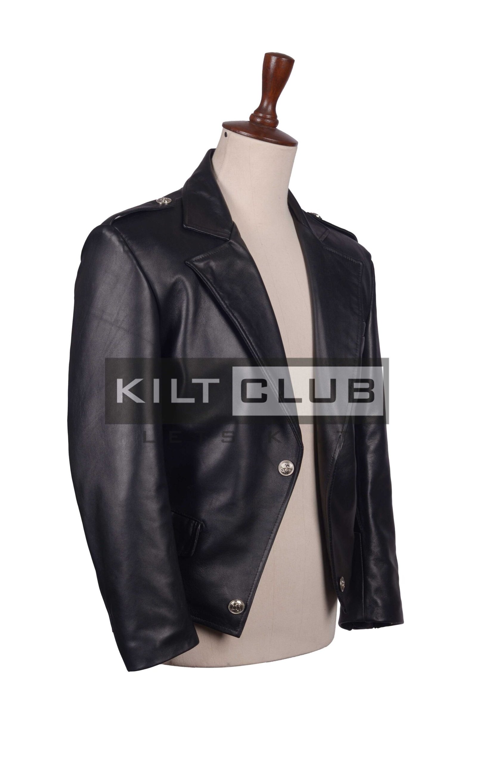 Black Leather Prince Charlie Jacket - Image 3