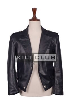 Black Leather Prince Charlie Jacket