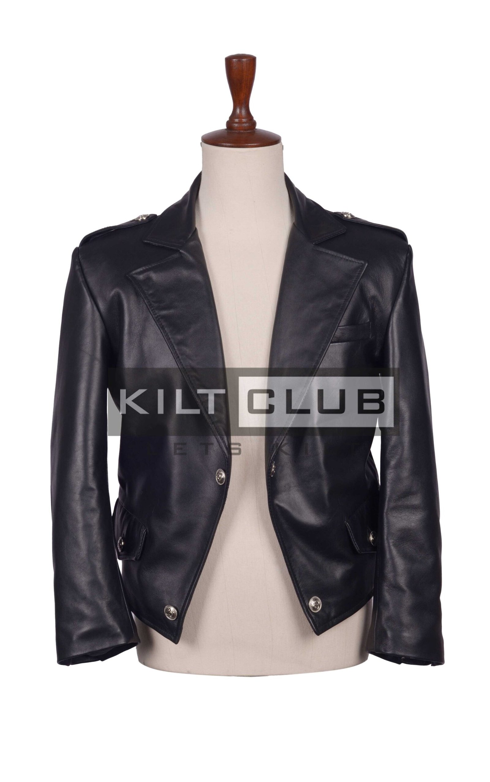 Black Leather Prince Charlie Jacket