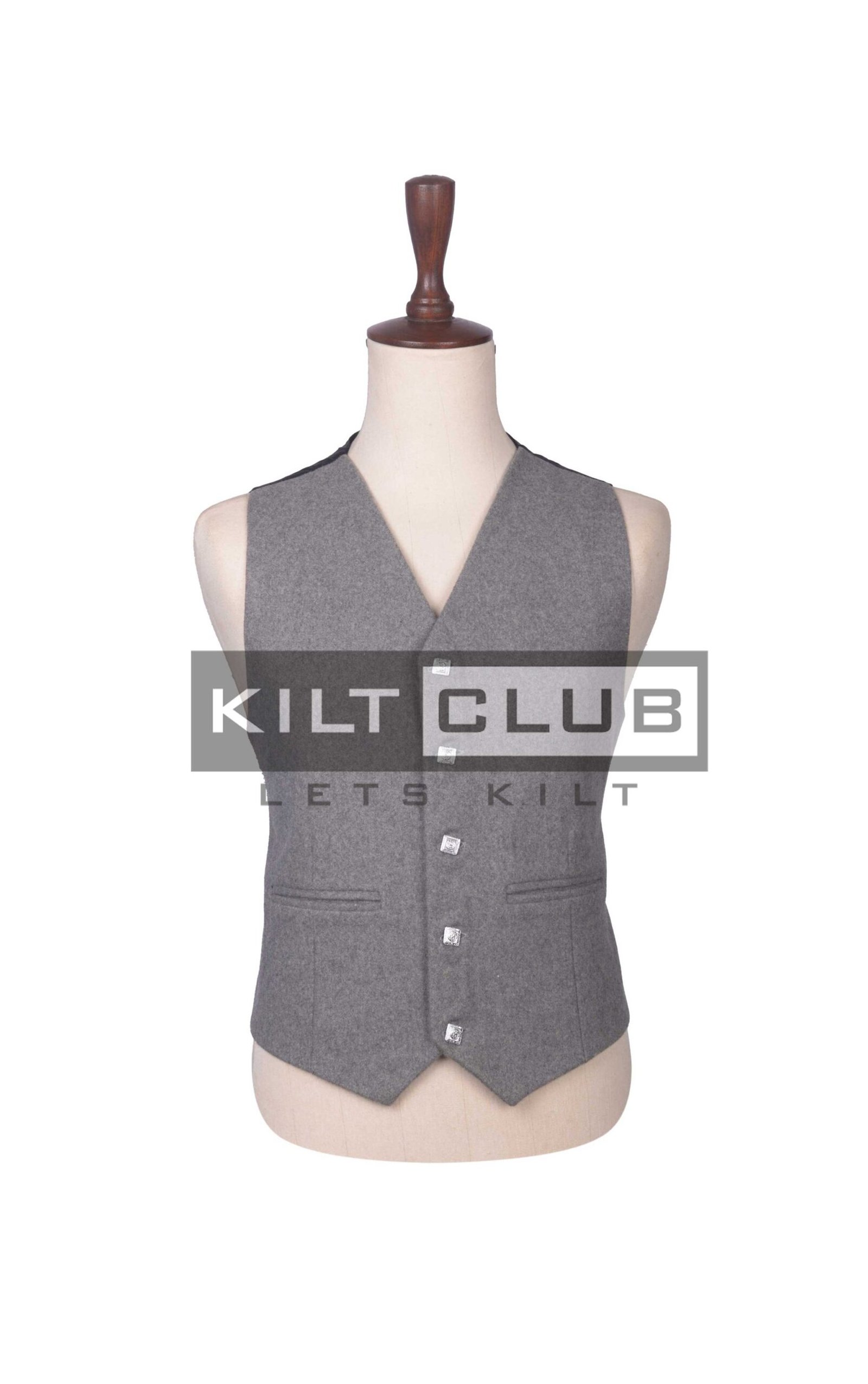 Gray Wool Prince Charlie Jacket and Waistcoat