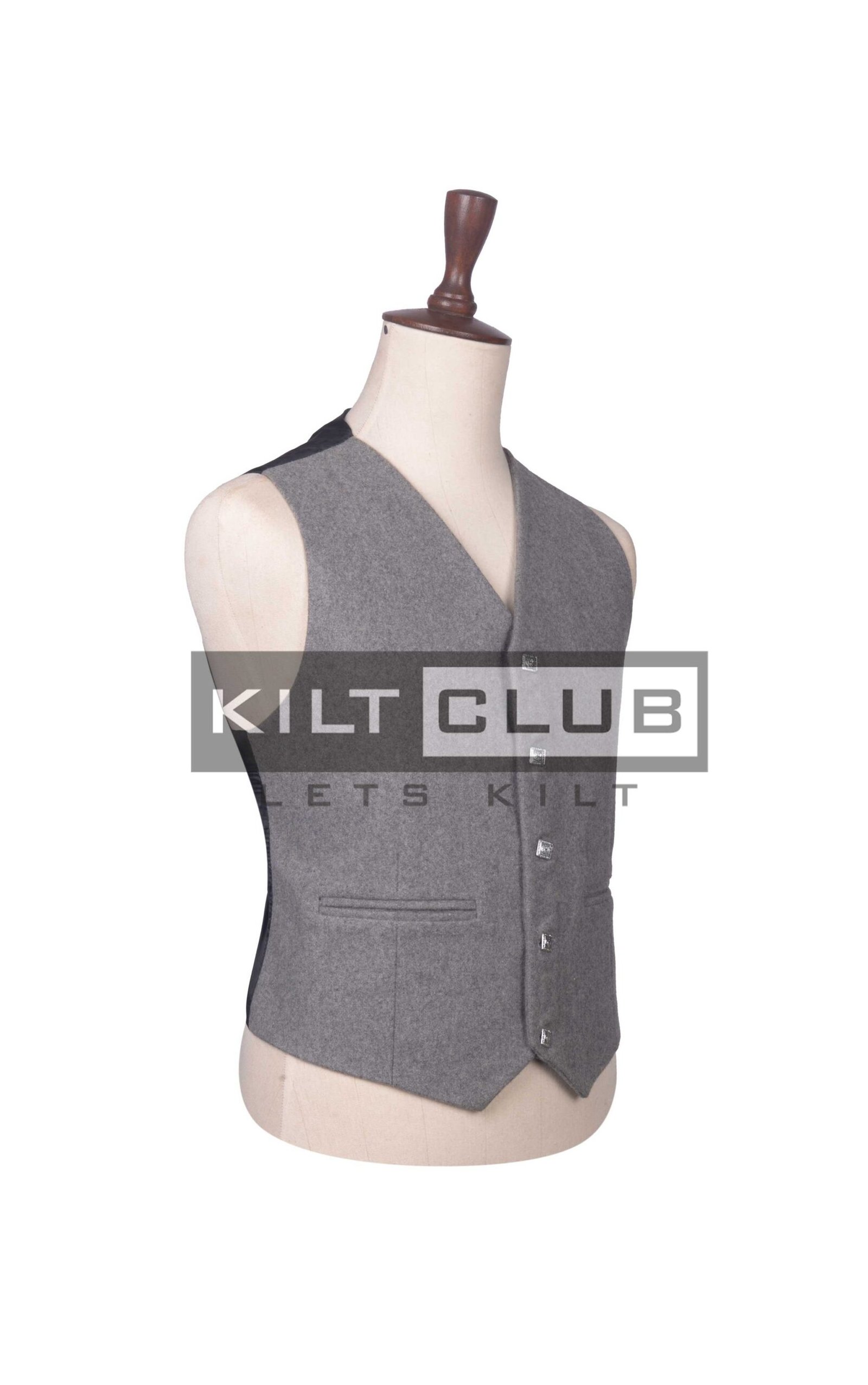Gray Wool Prince Charlie Jacket and Waistcoat - Image 5