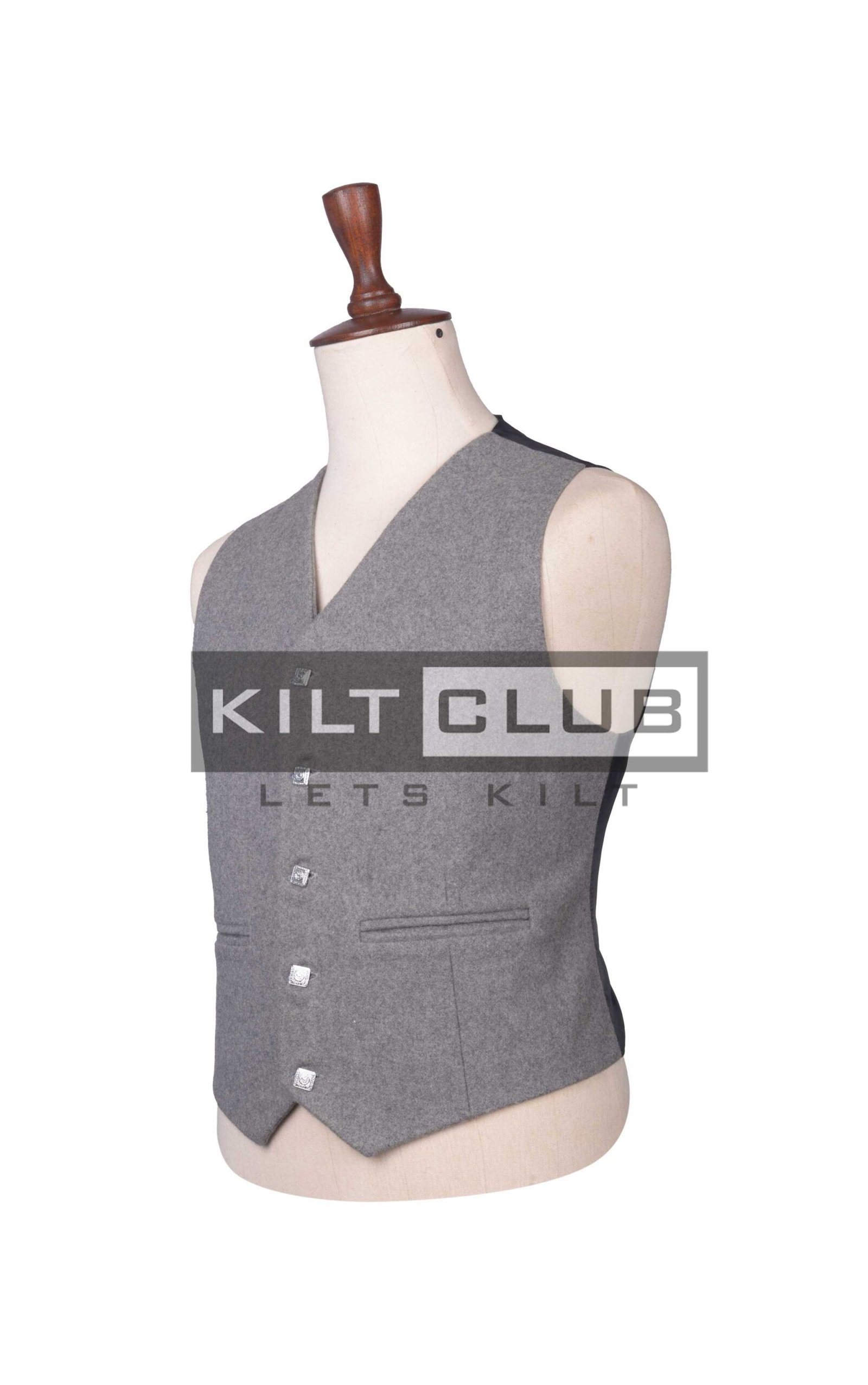 Gray Wool Prince Charlie Jacket and Waistcoat - Image 4