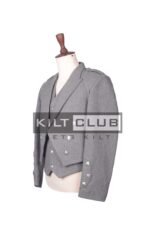 Gray Wool Prince Charlie Jacket and Waistcoat - Image 3
