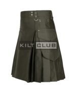 Olive Green Cotton Utility Kilt - Image 3