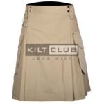 Khaki Cotton Utility Kilt