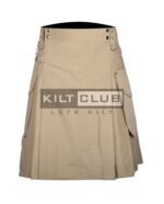 Khaki Cotton Utility Kilt