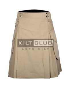 Khaki Cotton Utility Kilt