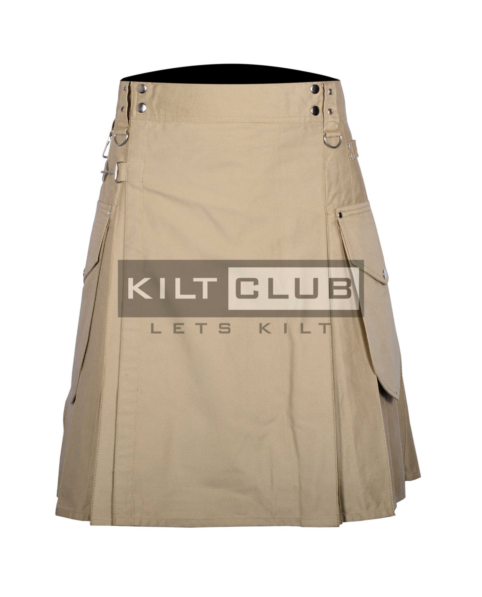 Khaki Cotton Utility Kilt