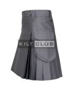 Gray Cotton Utility Kilt - Image 2