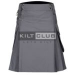 Gray Cotton Utility Kilt