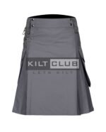 Gray Cotton Utility Kilt