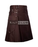 Brown Cotton Utility Kilt - Image 2