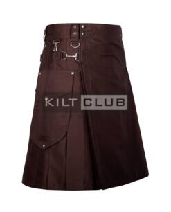 Alternative view of Brown Cotton Utility Kilt