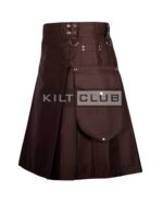 Brown Cotton Utility Kilt - Image 3