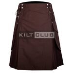 Brown Cotton Utility Kilt