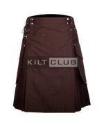 Brown Cotton Utility Kilt