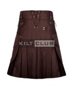 Brown Cotton Utility Kilt - Image 4