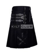 Black Cotton Gothic Kilt - Image 2