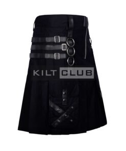 Alternative view of Black Cotton Gothic Kilt