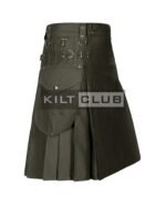 Olive Green Cotton Utility Kilt - Image 2
