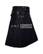 Black Cotton Utility Kilt - Image 2