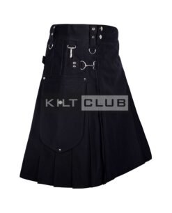 Alternative view of Black Cotton Utility Kilt