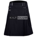 Black Cotton Utility Kilt
