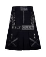 Black Cotton Gothic Kilt
