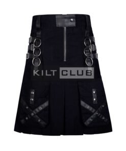 Black Cotton Gothic Kilt