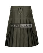 Olive Green Cotton Utility Kilt - Image 4