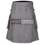 Gray Tweed Utility Kilt