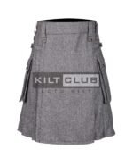 Gray Tweed Utility Kilt