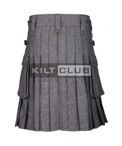 Alternative view of Gray Tweed Utility Kilt