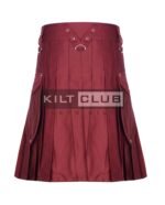 Maroon Cotton Utility Kilt - Image 3