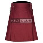 Maroon Cotton Utility Kilt