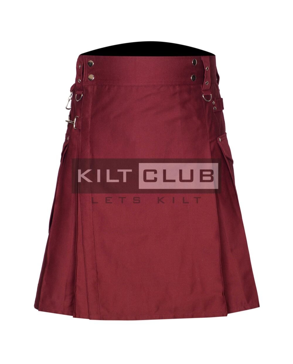 Maroon Cotton Utility Kilt