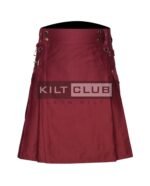 Maroon Cotton Utility Kilt