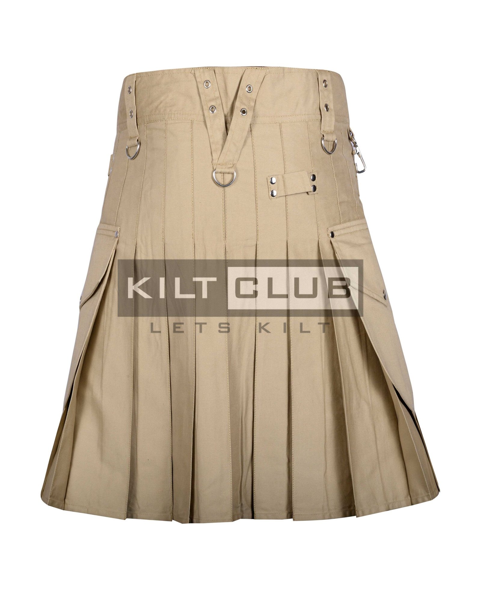 Khaki Cotton Utility Kilt - Image 3