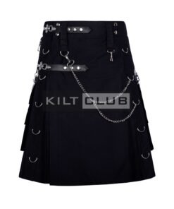 Black Cotton Gothic Kilt