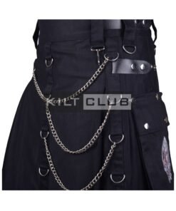 Alternative view of Black Cotton Gothic Punk Rock Kilt