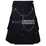 Black Cotton Gothic Punk Rock Kilt