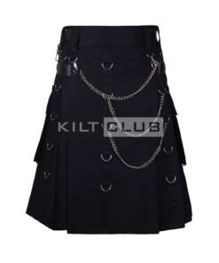 Black Cotton Gothic Punk Rock Kilt