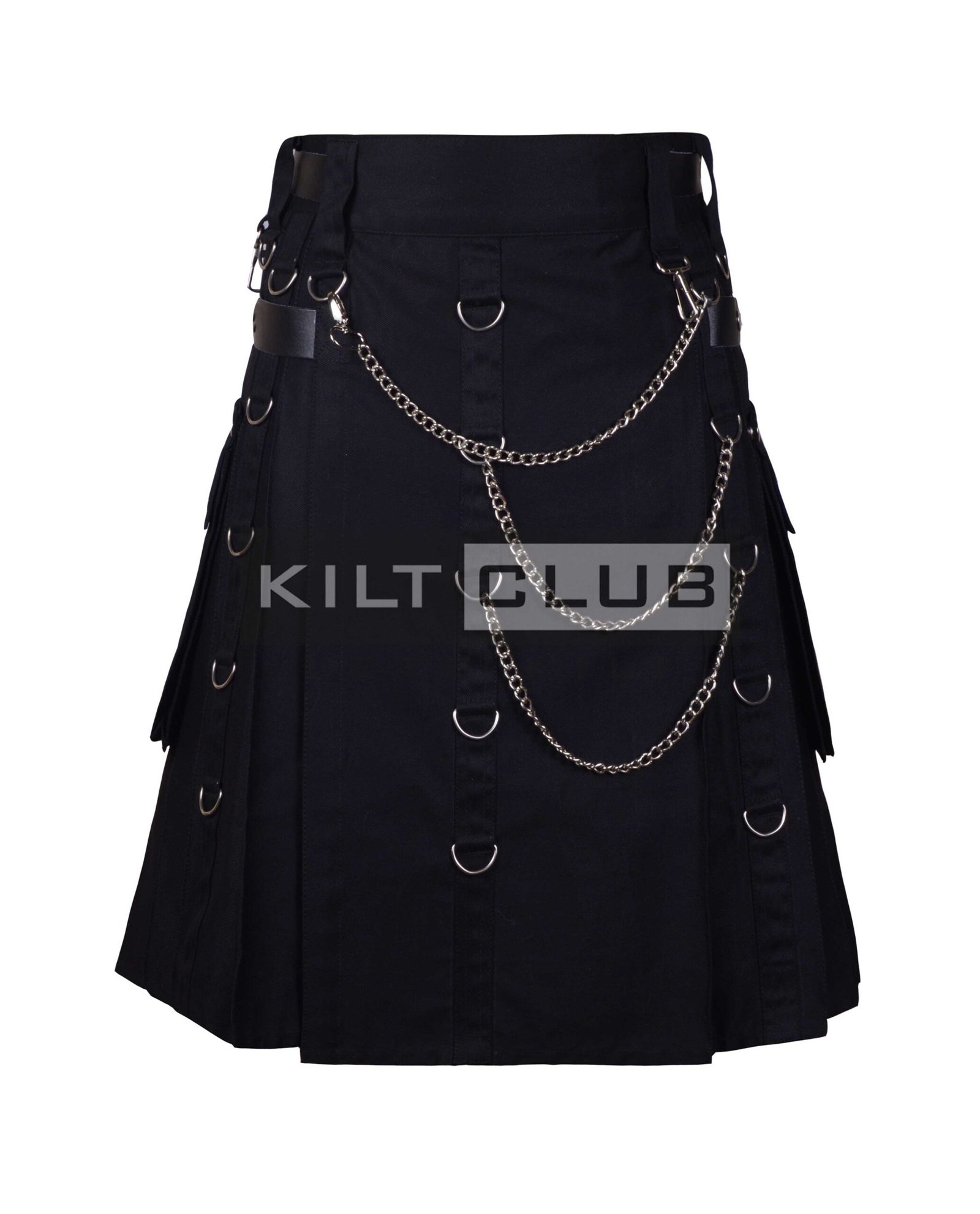 Black Cotton Gothic Punk Rock Kilt