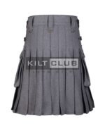 Gray Wool Utility Kilt - Image 3