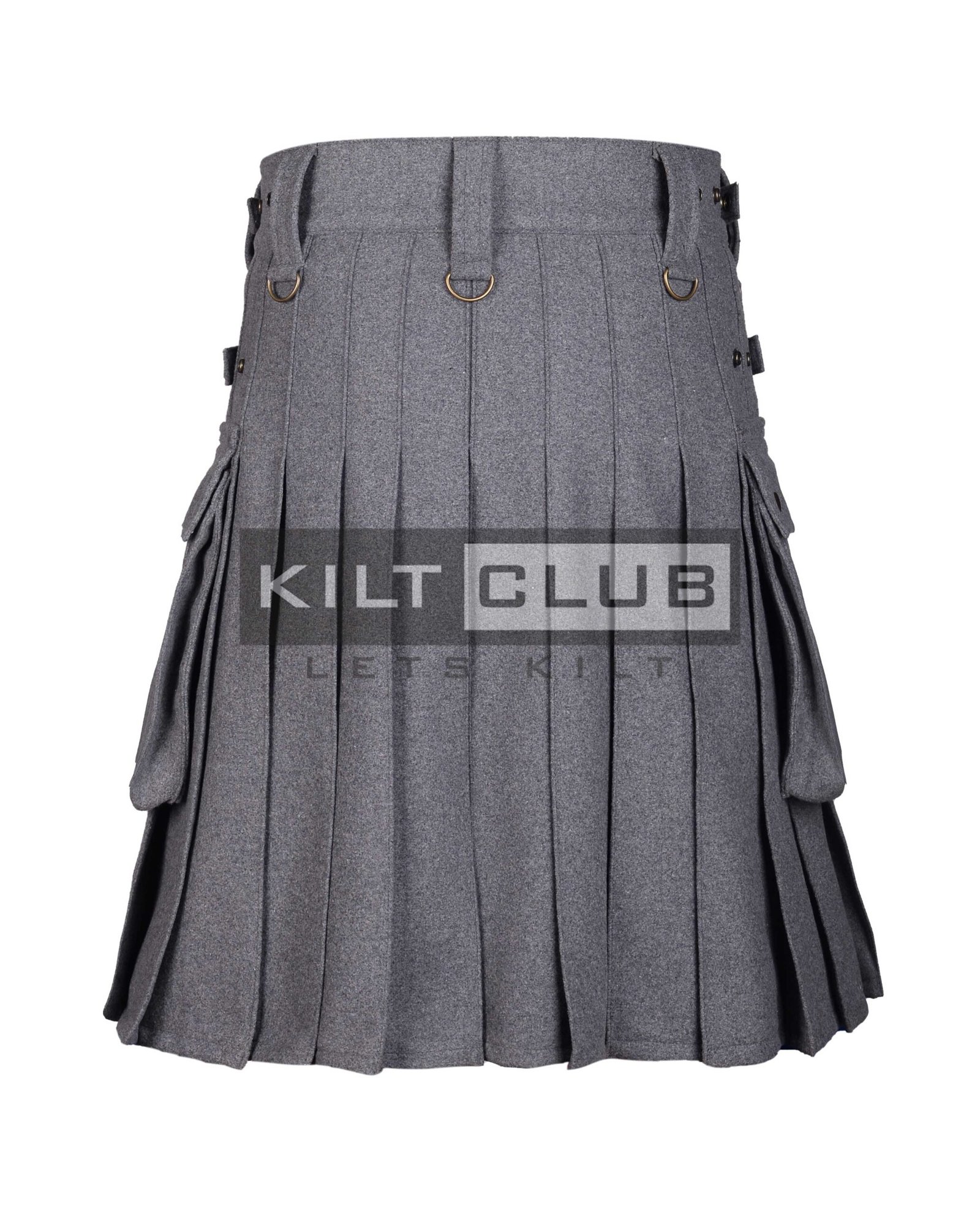 Gray Wool Utility Kilt - Image 3
