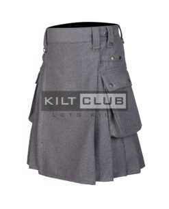 Alternative view of Gray Wool Utility Kilt